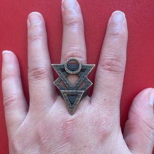 🔸 Rogue + Wolf Ring of Hatred in Slate Steel US 7 Witchy Occult Goth Jewelry 🔸